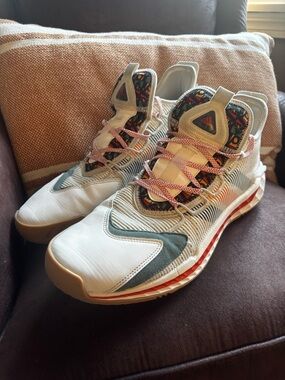 adidas White Multicolor Patterned High-Top Sneakers basketball sneaker